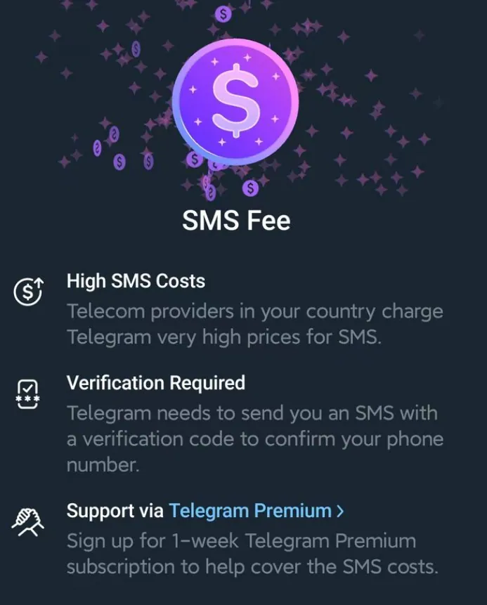 SMS Fee提示