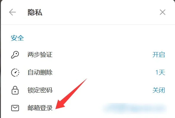Telegram改用邮箱登录的选项示意图